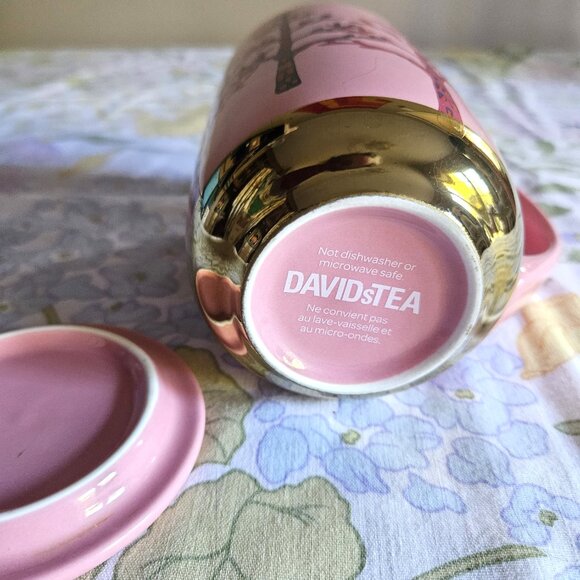 Large David's Tea Pink Tree Covered Mug - Picture 7 of 8